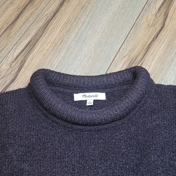 Madewell Fulton Puff Neck Trim Brown Wool Alpaca Sweater Size S (D0038) - Picture 6 of 8